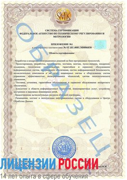 Образец сертификата соответствия (приложение) Екатеринбург Сертификат ISO 27001