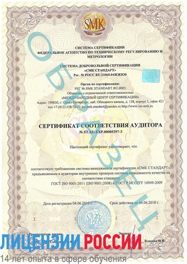 Образец сертификата соответствия аудитора №ST.RU.EXP.00005397-3 Екатеринбург Сертификат ISO/TS 16949