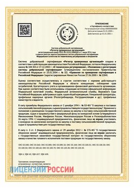 Приложение к сертификату для ИП Екатеринбург Сертификат СТО 03.080.02033720.1-2020
